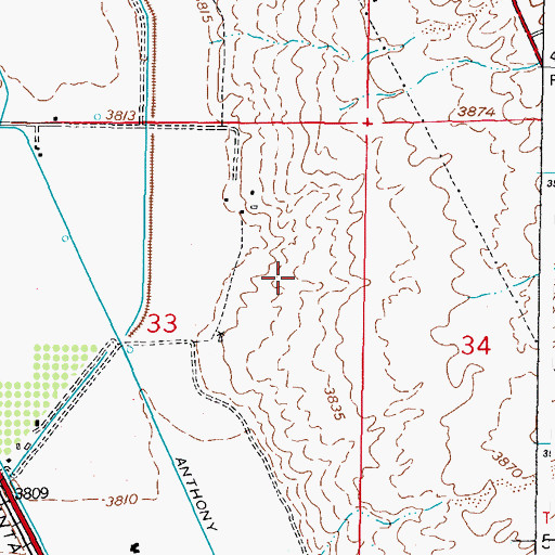 Topographic Map of Desertland Dairy, NM
