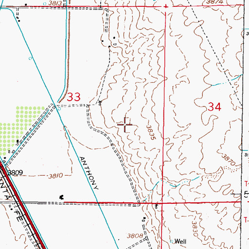 Topographic Map of Sunset Dairy, NM