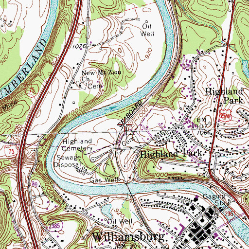 Topographic Map of Pocono Railroad Station (historical), KY