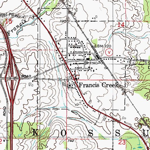 Topographic Map of Saint Anne Catholic Church, WI
