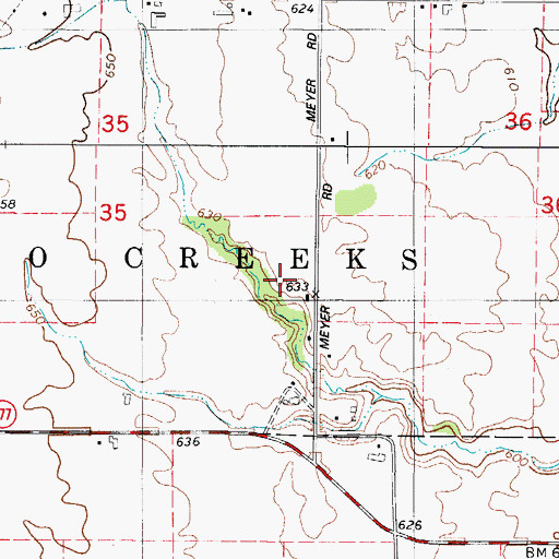 Topographic Map of Irish Acres, WI