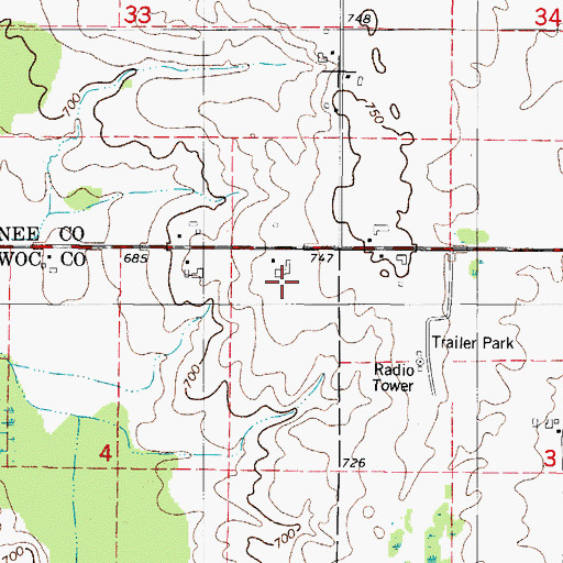 Topographic Map of Michalski Dairy Farm, WI