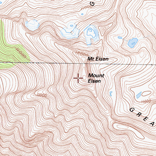 Topographic Map of Mount Eisen, CA