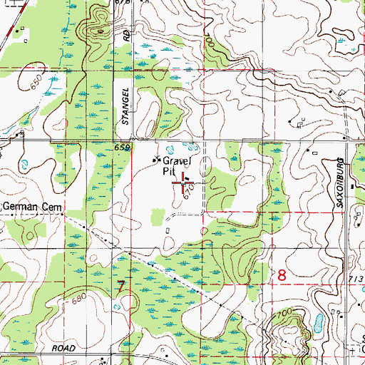 Topographic Map of Hasselman Farm, WI