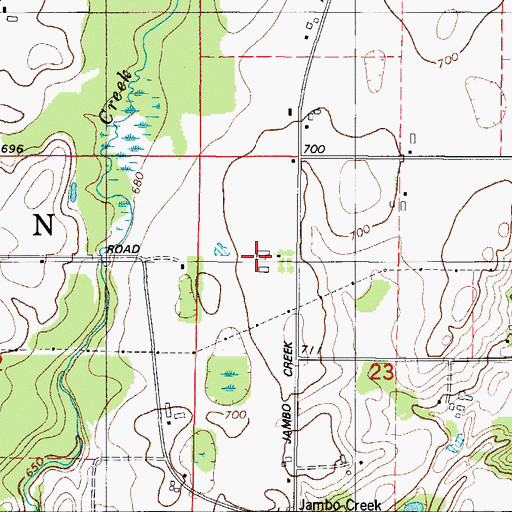 Topographic Map of Evergreen Dairy Farm, WI