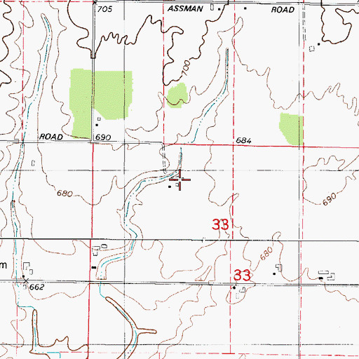 Topographic Map of Clay Valley Dairy Farms, WI
