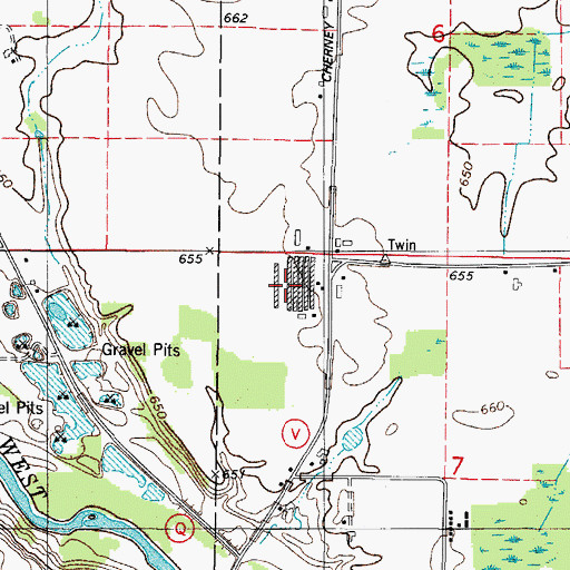 Topographic Map of Sandy Bay Mink Ranch, WI