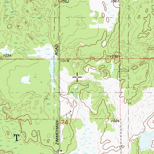Topographic Map of Zimbelman Farm, WI
