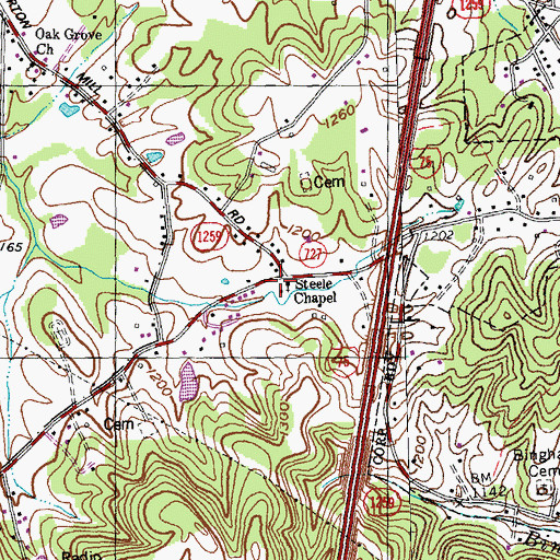Topographic Map of Scuffletown, KY