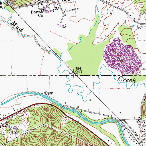 Topographic Map of Stateline Railroad Station (historical), KY