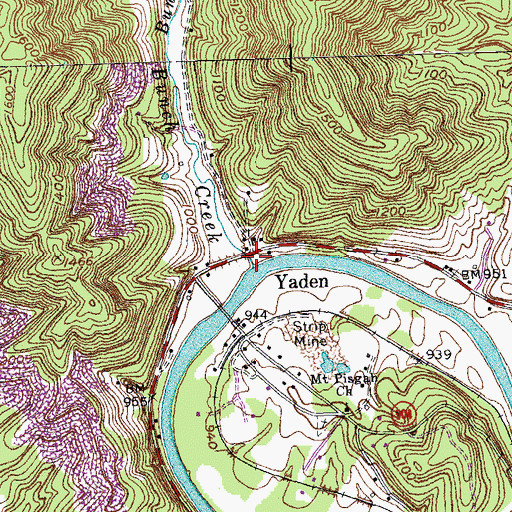 Topographic Map of Suttons Mill (historical), KY