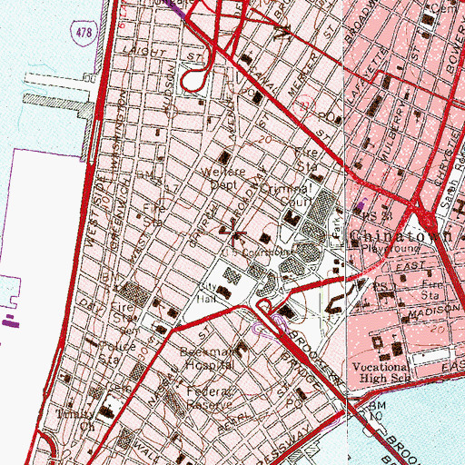 Topographic Map of Barclay Building, NY
