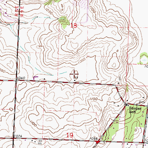 Topographic Map of Wolf Mink Ranch, WI