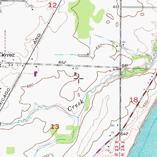 Topographic Map of Clover Edge Farms, WI