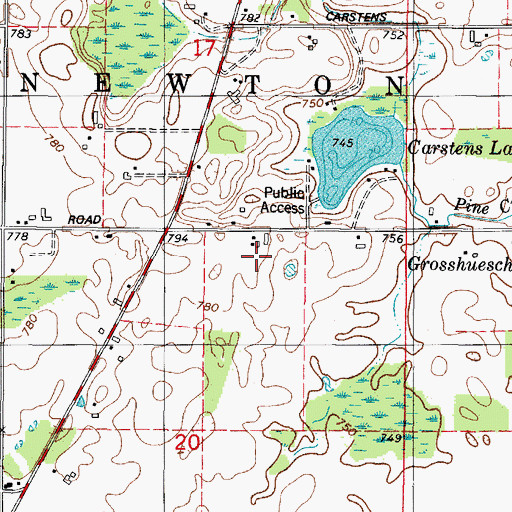 Topographic Map of Condale Acres, WI
