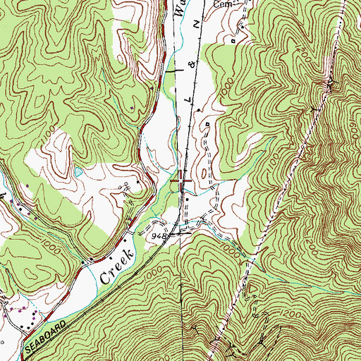 Topographic Map of Watts Creek Jellico Coal Company (historical), KY