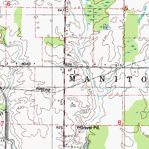 Topographic Map of Indian Springs Dairy Farm, WI