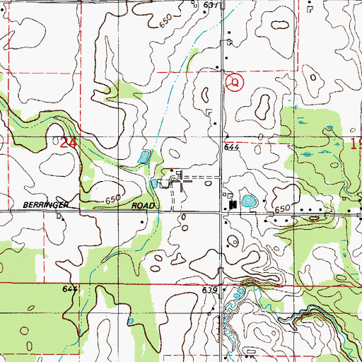 Topographic Map of Meadow Brook Dairy Farms, WI