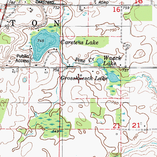 Topographic Map of Grosshuph Farm, WI