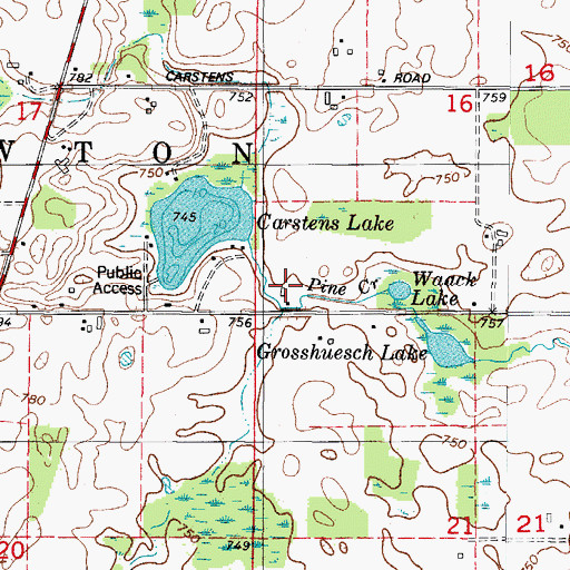 Topographic Map of Double H Farms, WI