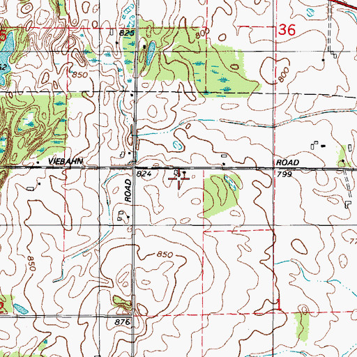 Topographic Map of Dvorachek Veal Farm, WI