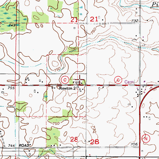 Topographic Map of Boldt Dairy Farm, WI
