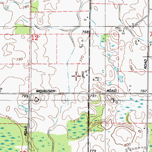 Topographic Map of Willow Mist Farm, WI