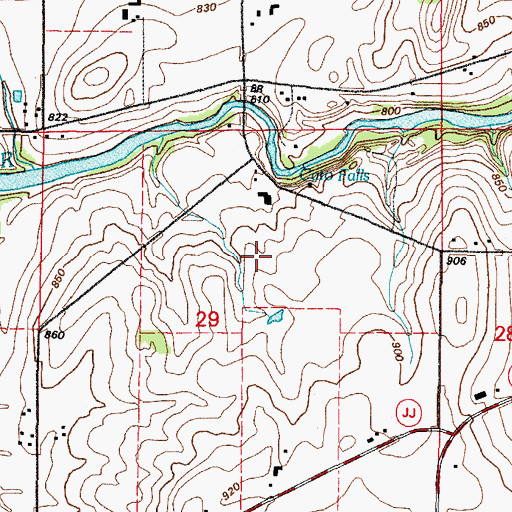 Topographic Map of Cato Falls Dairy, WI