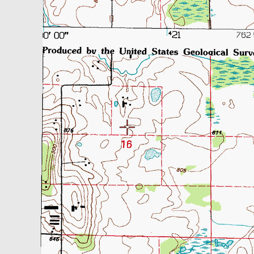 Topographic Map of L - Lane Dairy, WI