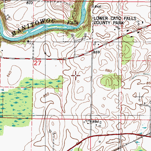 Topographic Map of Pine Lawn Farms, WI