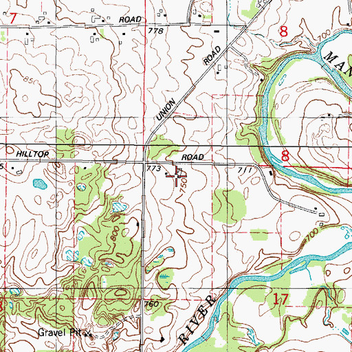 Topographic Map of Vogel Family Farms, WI