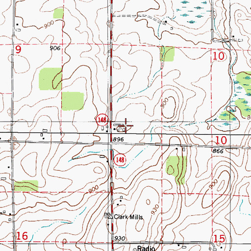 Topographic Map of Waack Family Farms, WI