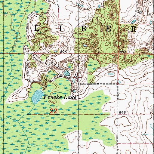 Topographic Map of Sperber Elk Farms, WI