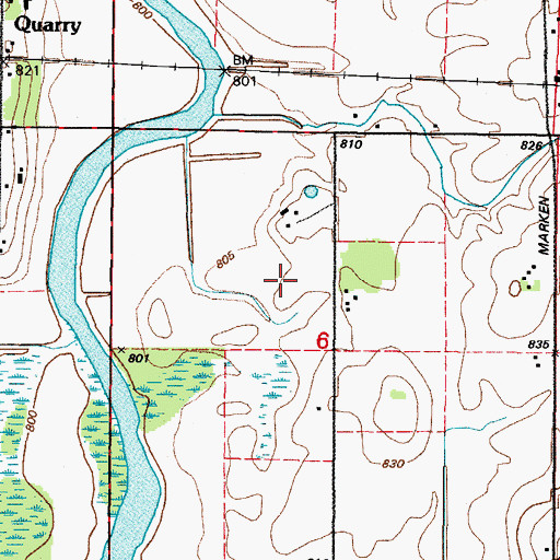 Topographic Map of Prospect Dairy Farm, WI