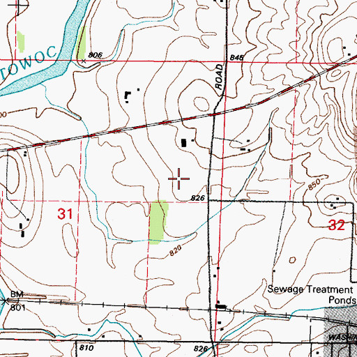 Topographic Map of Sunset Valley Farms, WI