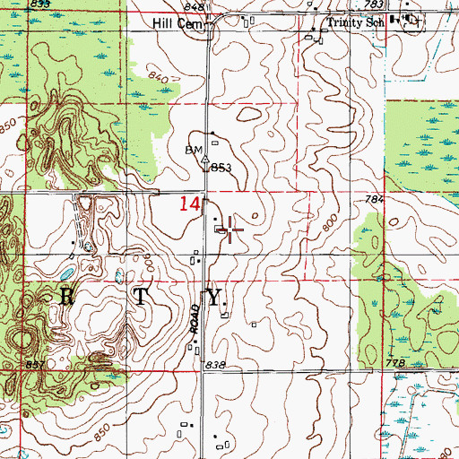 Topographic Map of Liberty Vall Dairy, WI