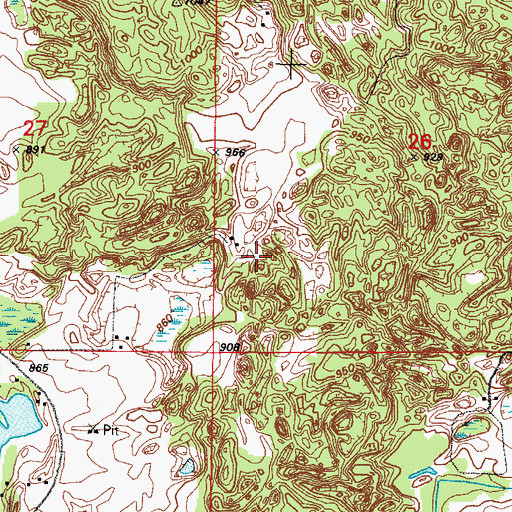Topographic Map of Golden Bear Farm, WI