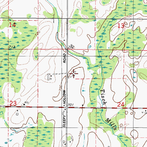 Topographic Map of Sleepy Hollow Farm, WI