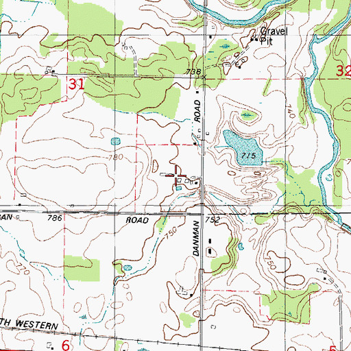 Topographic Map of Eisland Farms, WI