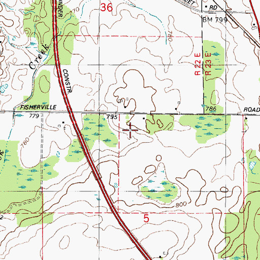 Topographic Map of Rosik Farm, WI