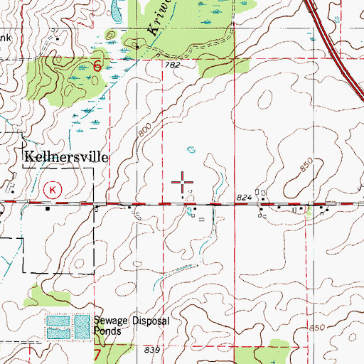 Topographic Map of Willow Creek Farms, WI