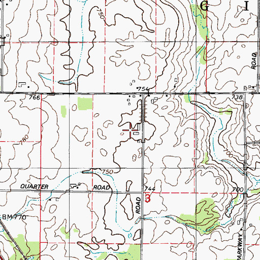 Topographic Map of Diamond Dairy, WI