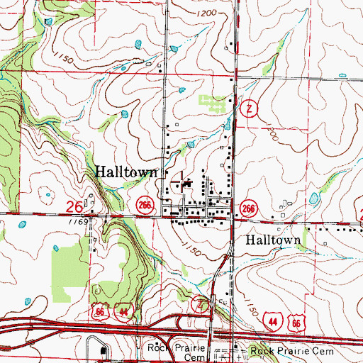 Topographic Map of East Elementary School (historical), MO