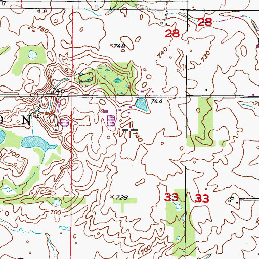 Topographic Map of Grotegut Dairy Farm, WI