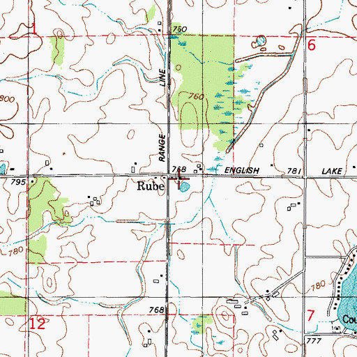 Topographic Map of Pine River Dairy, WI
