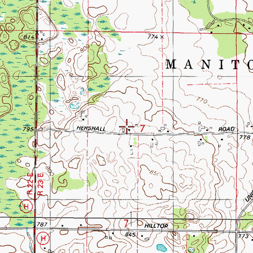 Topographic Map of Herrmann Farms, WI