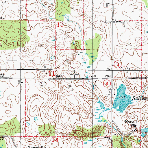 Topographic Map of Jersey Hill Farm, WI