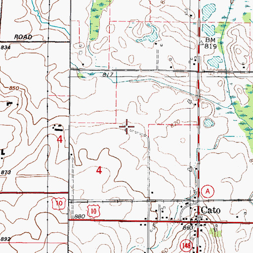 Topographic Map of Lannbrecht Little Brook Farms, WI
