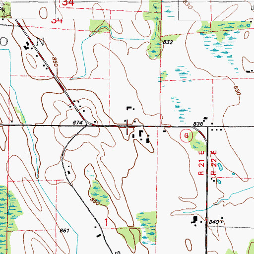 Topographic Map of County Line Dairy Farm, WI