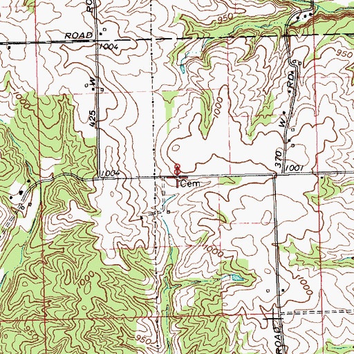 Topographic Map of Halstead Cemetery, IN
